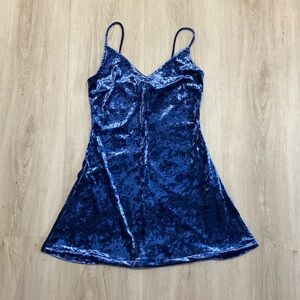 Forever21 blue velvet dress Never used! Size S, sz Small